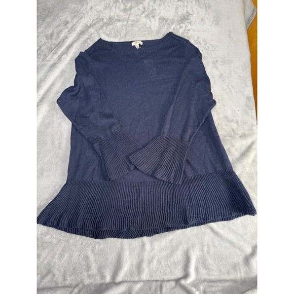 Style & Co Womens size 1X Navy Ribbed Trim Long Sleeve Sweater - Picture 10 of 16